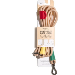 Wild One Hands-Free Adjustable Rope Dog Leash, Standard: 4 1/3 to 8 1/2-ft long, 1/2-in wide, Tan