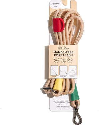 Show full view: Wild One Hands-Free Adjustable Rope Dog Leash, Standard: 4 1/3 to 8 1/2-ft long, 1/2-in wide, Tan slide 2 of 8