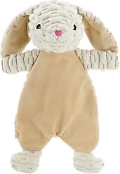 Linzy Toys Flat Crinklez Bunny Squeaky Plush Dog Toy, 12-in, White