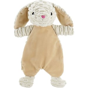Linzy Toys Flat Crinklez Bunny Squeaky Plush Dog Toy, 12-in, White