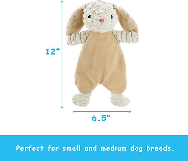 Show full view: Linzy Toys Flat Crinklez Bunny Squeaky Plush Dog Toy, 12-in, White slide 3 of 6