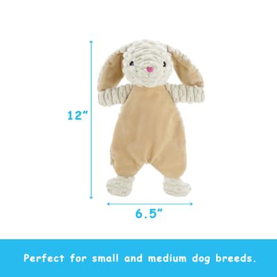 Show full view: Linzy Toys Flat Crinklez Bunny Squeaky Plush Dog Toy, 12-in, White slide 3 of 6