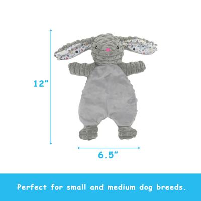 Show full view: Linzy Toys Flat Crinklez Bunny Squeaky Plush Dog Toy, 12-in, Gray slide 4 of 6