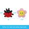 Show in main carousel: Linzy Toys Flatz Flower & Ladybug Squeaky Plush Dog Toy, Pink/Red, 4-in, 2 count slide 4 of 7