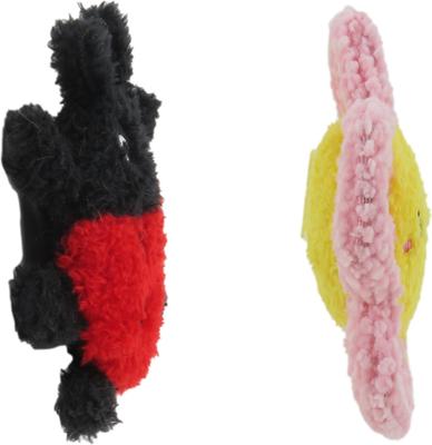 Show full view: Linzy Toys Flatz Flower & Ladybug Squeaky Plush Dog Toy, Pink/Red, 4-in, 2 count slide 5 of 7