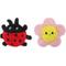 Show in main carousel: Linzy Toys Flatz Flower & Ladybug Squeaky Plush Dog Toy, Pink/Red, 4-in, 2 count slide 1 of 7