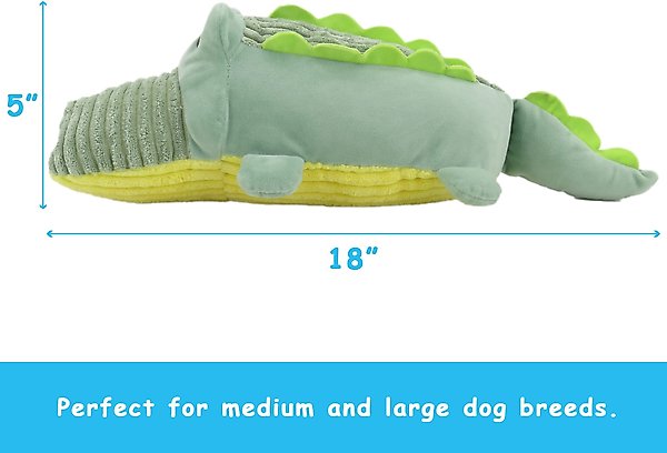 Show full view: Linzy Toys Crocodile Squeaky Plush Dog Toy, Green, Jumbo: 18-in slide 3 of 6