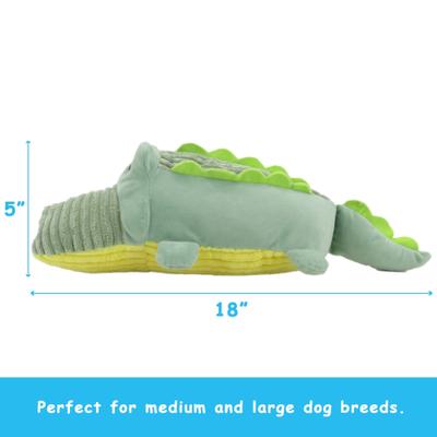 Show full view: Linzy Toys Crocodile Squeaky Plush Dog Toy, Green, Jumbo: 18-in slide 3 of 7