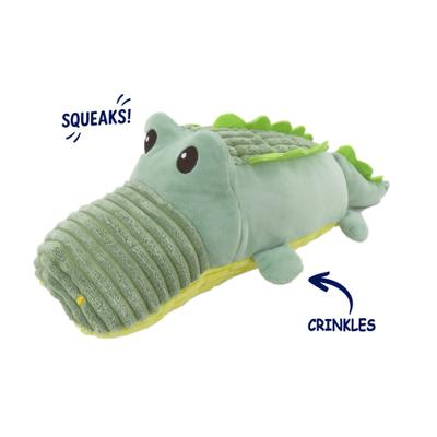 Show full view: Linzy Toys Crocodile Squeaky Plush Dog Toy, Green, Jumbo: 18-in slide 2 of 7