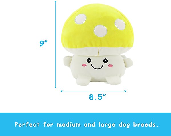 Show full view: Linzy Toys Mushroom Squeaky Plush Dog Toy, 10.5-in, Yellow slide 3 of 6