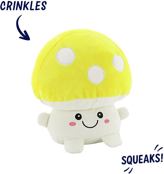 Show full view: Linzy Toys Mushroom Squeaky Plush Dog Toy, 10.5-in, Yellow slide 2 of 6