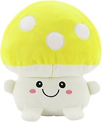 Linzy Toys Mushroom Squeaky Plush Dog Toy, 10.5-in, Yellow