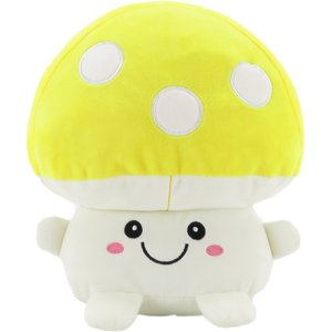 Linzy Toys Mushroom Squeaky Plush Dog Toy, 10.5-in, Yellow