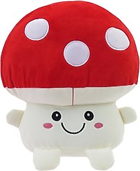 Linzy Toys Mushroom Squeaky Plush Dog Toy, 10.5-in, Red