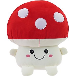 Linzy Toys Mushroom Squeaky Plush Dog Toy, 10.5-in, Red