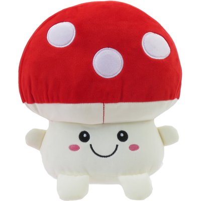 Linzy Toys Linzy Toys Mushroom Squeaky Plush Dog Toy, 10.5-in, Red