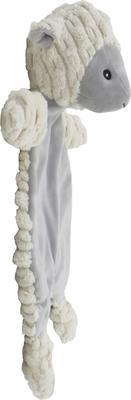 Show full view: Linzy Toys Flat Crinklez Lamb Squeaky Plush Dog Toy, 12-in, White slide 5 of 7
