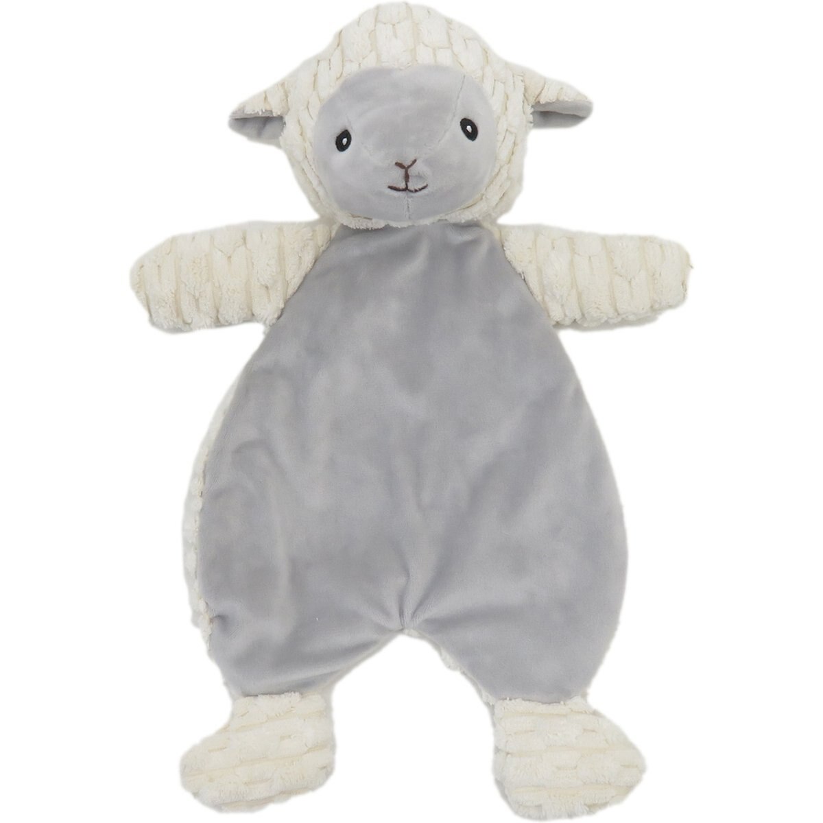 Linzy Toys Flat Crinklez Lamb Squeaky Plush Dog Toy, 12-in, White