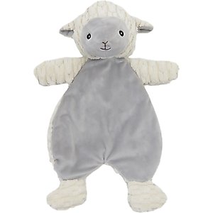 Linzy Toys Flat Crinklez Lamb Squeaky Plush Dog Toy, 12-in, White