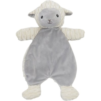 Linzy Toys Linzy Toys Flat Crinklez Lamb Squeaky Plush Dog Toy, 12-in, White