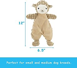 Linzy Toys Flat Crinklez Lamb Squeaky Plush Dog Toy, 12-in, Brown slide 2 of 5