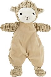 Linzy Toys Flat Crinklez Lamb Squeaky Plush Dog Toy, 12-in, Brown