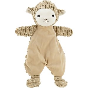 Linzy Toys Flat Crinklez Lamb Squeaky Plush Dog Toy, 12-in, Brown