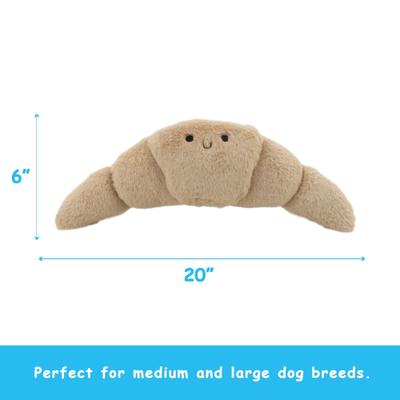 Show full view: Linzy Toys Croissant Squeaky Plush Dog Toy, Beige, 20-in slide 3 of 5