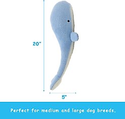 Linzy Toys Wavy Whale Squeaky Plush Dog Toy, Blue, 20-in slide 2 of 4