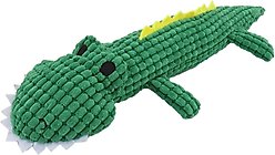 Linzy Toys Scaly Gator Squeaky Plush Dog Toy, Green, 20-in