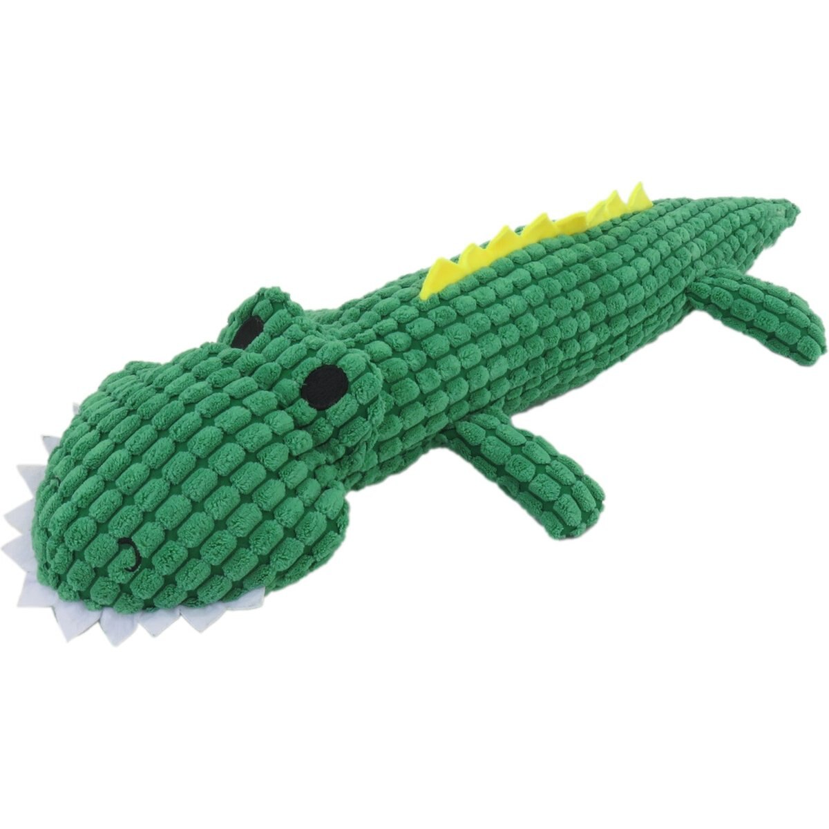 Linzy Toys Scaly Gator Squeaky Plush Dog Toy, Green, 20-in