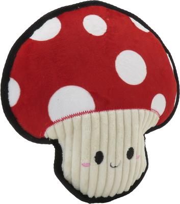 Show full view: Linzy Toys Durable Red Mushroom Squeaky Plush Dog Toy, Red, 9-in slide 6 of 7