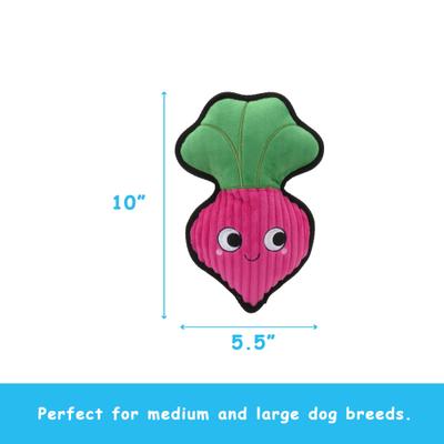 Show full view: Linzy Toys Durable Radish Squeaky Plush Dog Toy, Pink, 11-in slide 3 of 5