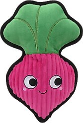 Linzy Toys Durable Radish Squeaky Plush Dog Toy, Pink, 11-in