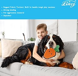 Linzy Toys Durable Carrot Squeaky Plush Dog Toy, Orange, 12-in slide 2 of 5