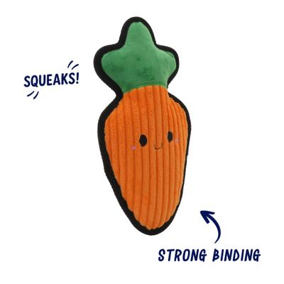 Show full view: Linzy Toys Durable Carrot Squeaky Plush Dog Toy, Orange, 12-in slide 3 of 6