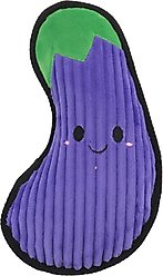 Linzy Toys Durable Eggplant Squeaky Plush Dog Toy, Purple, 11-in