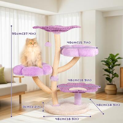 Show full view: Happy & Polly Blossom Woven 35.4-in Fleece Cat Tree slide 10 of 10