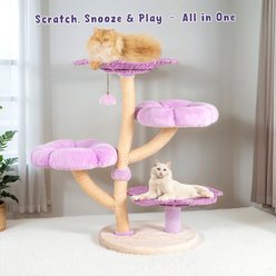 Happy & Polly Blossom Woven 35.4-in Fleece Cat Tree slide 2 of 9