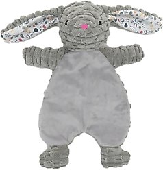 Linzy Toys Flat Crinklez Bunny Squeaky Plush Dog Toy, 12-in, Gray