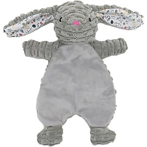 Linzy Toys Flat Crinklez Bunny Squeaky Plush Dog Toy, 12-in, Gray