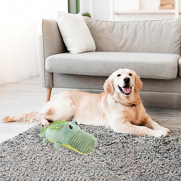 Show full view: Linzy Toys Crocodile Squeaky Plush Dog Toy, Green, Jumbo: 18-in slide 4 of 6
