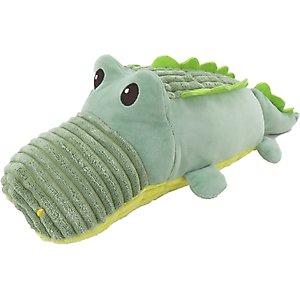 Linzy Toys Crocodile Squeaky Plush Dog Toy, Green, Jumbo: 18-in