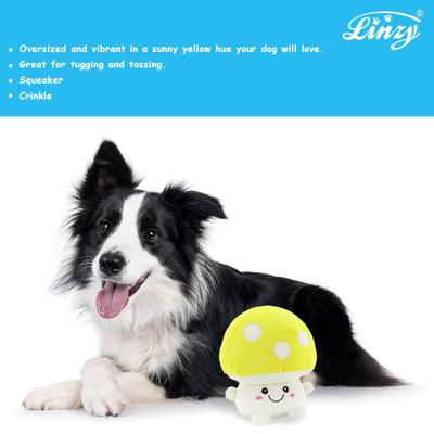 Show full view: Linzy Toys Mushroom Squeaky Plush Dog Toy, 10.5-in, Yellow slide 5 of 7