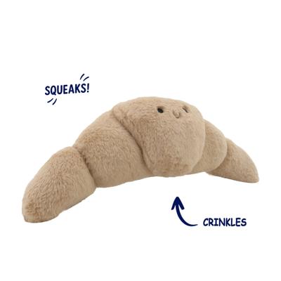 Show full view: Linzy Toys Croissant Squeaky Plush Dog Toy, Beige, 20-in slide 2 of 5