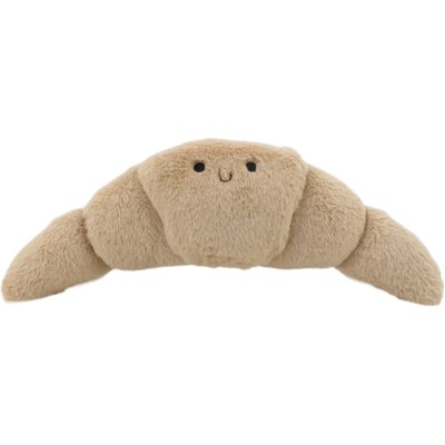 Linzy Toys Linzy Toys Croissant Squeaky Plush Dog Toy, Beige, 20-in