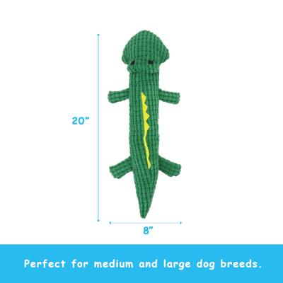 Show full view: Linzy Toys Scaly Gator Squeaky Plush Dog Toy, Green, 20-in slide 3 of 5
