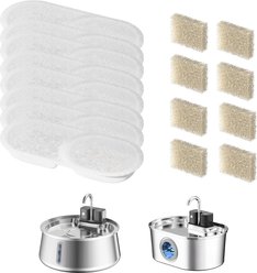 PawsPik Stainless Steel Battery-Operated Cat Water Fountain Replacement Filters, 8 count