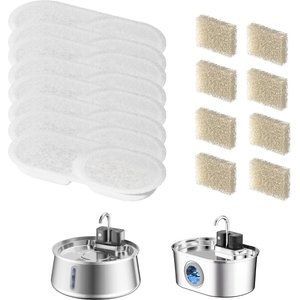 PawsPik Stainless Steel Battery-Operated Cat Water Fountain Replacement Filters, 8 count