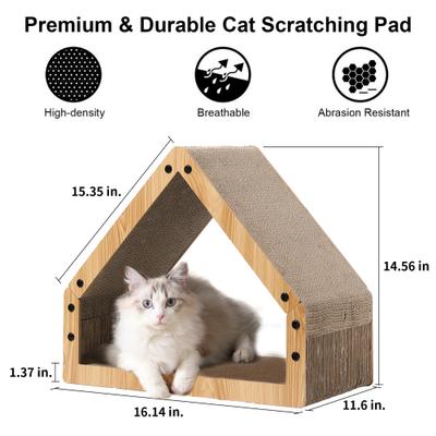 Show full view: FUKUMARU 16-in Microfiber Carboard Cat Scratching Post, Little Brown slide 2 of 9